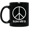 Image of AM Peace Sign Shirts: Peace Begins With Us Symbol T-Shirt