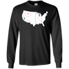 Image of American Map Shirt Ice Hockey Rink Novelty Long Sleeve Tee