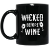 Image of Funny Halloween Wine Shirt Wicked Before Wine T-Shirt