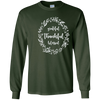 Image of "Grateful Thankful Blessed " Floral Thanksgiving Fall Tee