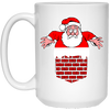 Image of Santa Stuck In Chimney Christmas Pocket T Shirt Gift