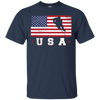 Image of Tee-shirt d'hockey sur glace de drapeau des Etats-Unis américain cadeau sportif patriote