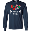 Image of Santa Loves This Girl T Shirt Funny Christmas Gift Shirts
