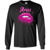 Image of Aries Zodiac Birthday Pink Lips T-Shirt for Black Women