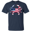 Image of T-shirts de drapeau américain: T-shirt USA de contour d'animal de crabe