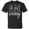 Image of Fille de chemise de femme d’armée, la moitié de mon coeur est dans l’armée