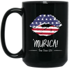 Image of 'Murica Shirt America Flag on Lips, 4 juillet