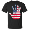 Image of American Flag Waving Hand Hi Five Patriotic Novelty T Shirt