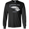 Image of AMERICAN Spirit Bald Eagle Long Sleeve T-shirt B & W Art