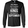 Image of All Men Created Equal Kings Born September Tshirt Gift Funny