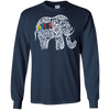 Image of Autism Awareness Elephant Long Sleeve T Shirt