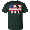 Image of Tee-shirt d'hockey sur glace de drapeau des Etats-Unis américain cadeau sportif patriote