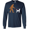 Image of Bigfoot Walking Chihuahua Dog T-Shirt