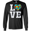 Image of Autism Shirt Love Support Puzzle Heart Autistic Shirt
