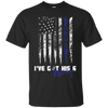 Image of Always Thin Blue Line Heart US Flag I've Got His Six T-shirt