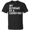 Image of Alzheimer's Awareness T Shirt For Husbands Purple Ribbon Tee