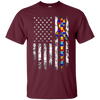 Image of Autism Awareness T-Shirt American Flag Distressed Tee