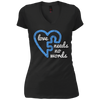 Image of Autism Love Needs no Words Distressed Puzzle Piece T-Shirt