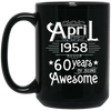 Image of April 1958 T-shirt Turning 60 Years Of Being Awesome