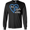 Image of Autism Love Needs no Words Distressed Puzzle Piece T-Shirt