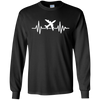 Image of Airplane Shirt Funny Airplane Pilot Heartbeat Flying Tees