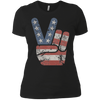 Image of 4th of July Vintage American Flag Big Peace Sign T-Shirt