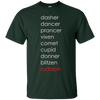 Image of Santa's Reindeer Name List Shirt, Funny Christmas Gift