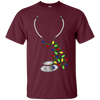 Image of Christmas String Lights Dual Head Nurse Stethoscope T-Shirt