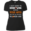 Image of Asat - I just want to drink wine watch horror movies T-Shirt