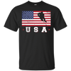 Image of Tee-shirt d'hockey sur glace de drapeau des Etats-Unis américain cadeau sportif patriote