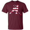 Image of Tee-shirt d'hockey sur glace de drapeau des Etats-Unis américain cadeau sportif patriote