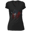Image of American Flag Red White and Dingers Vintage Baseball T-shirt