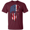 Image of American Flag Skull Patriotic 4th of July T-Shirt
