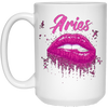 Image of Aries Zodiac Birthday Pink Lips T-Shirt for Black Women