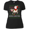 Image of Santa Riding Cow Merry Xmas Farming Gift Tshirt