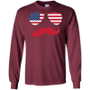 Image of American USA Flag Aviator Sunglasses Mustache Merica T Shirt