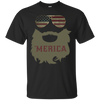 Image of 'Merica Patriotic Beard Sunglasses Flag T-shirt