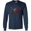 Image of American Flag Red White and Dingers Vintage Baseball T-shirt