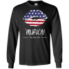 Image of 'Murica Shirt America Flag on Lips, 4 juillet