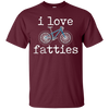 Image of "I Love Fatties" Fat Tire Mountain Style Bikes T-Shirt