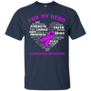 Image of Alzheimer's Awareness Shirt For My Hero Ribbon Heart Tee