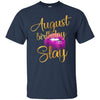 Image of August Birthday Purple Lips Slay T-shirt Birthday Gift