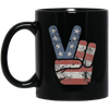 Image of 4th of July Vintage American Flag Big Peace Sign T-Shirt
