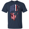 Image of American Flag Skull Patriotic 4th of July T-Shirt