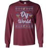 Image of Funny Hanukkah Sweater Long Sleeve Shirt, Oy to the World