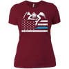 Image of Angel Weeping Thin Blue Line Flag to Honor the Fallen