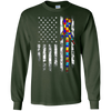 Image of Autism Awareness T-Shirt American Flag Distressed Tee