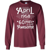 Image of April 1958 T-shirt Turning 60 Years Of Being Awesome