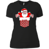 Image of Santa Stuck In Chimney Christmas Pocket T Shirt Gift