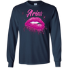 Image of Aries Zodiac Birthday Pink Lips T-Shirt for Black Women